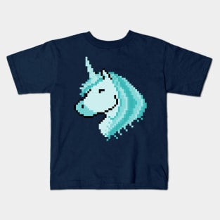 Pixel Spectral Blue Unicorn Kids T-Shirt